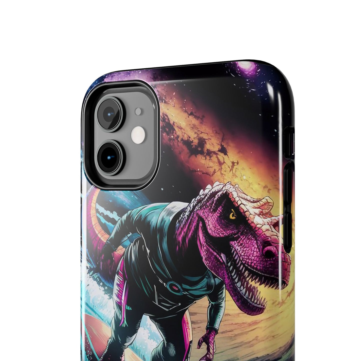 Cosmic T-Rex Surfer Tough Phone Case