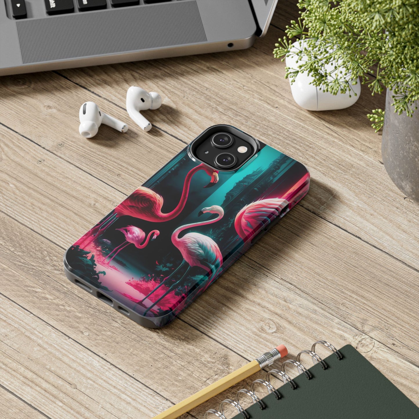 Vibrant Flamingo Gathering Tough Phone Case