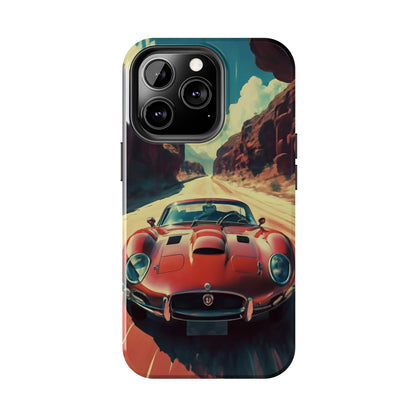 Desert Drive Red Sports Car Tough Phone Case