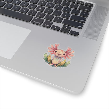 Cute Axolotl Watercolor Cartoon Sticker