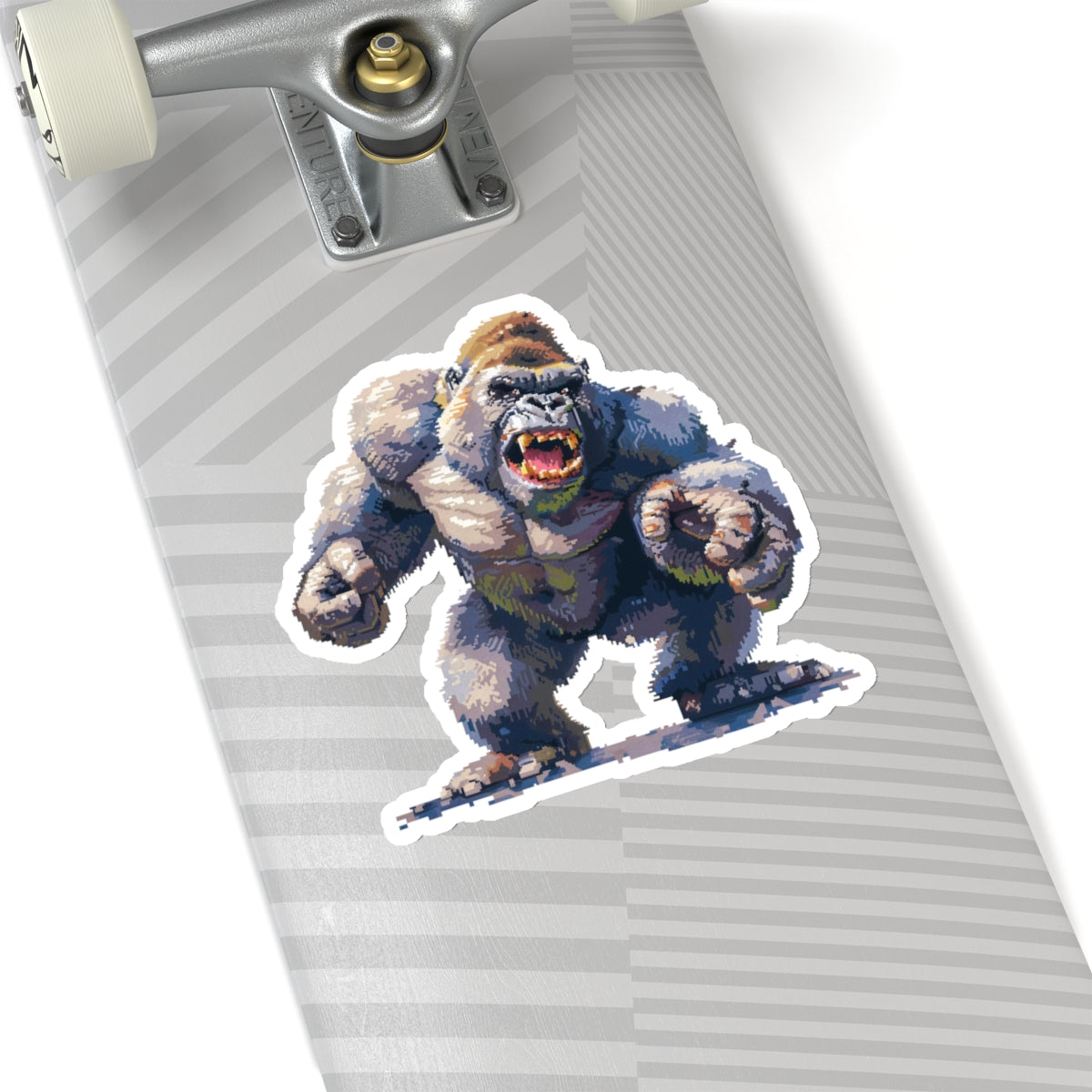 Pixelated Striking Gorilla Titan Vinyl Sticker