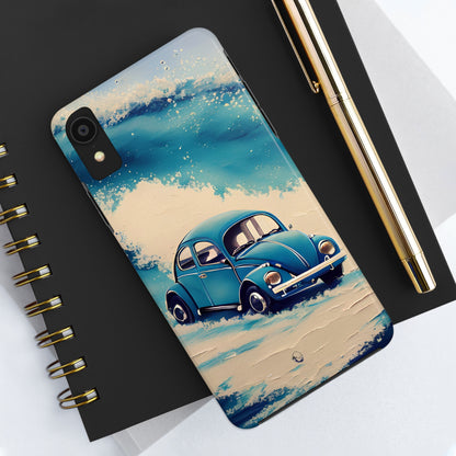 Wave Chasing Painted Blue VDub Beetle - Tough Phone Case