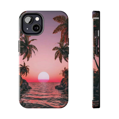 Golden Horizon Palm Sunset Tough Phone Case