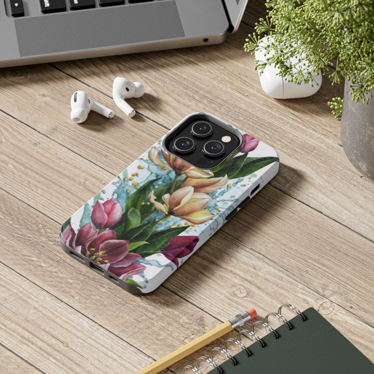 Blossom Splash Watercolor Floral Tough Phone Case