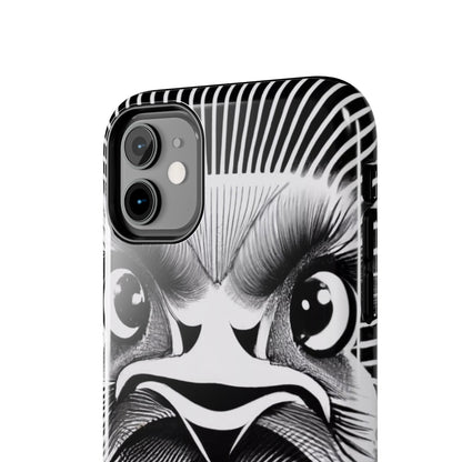 Mystical Stare Monochrome Ostrich Tough Phone Case