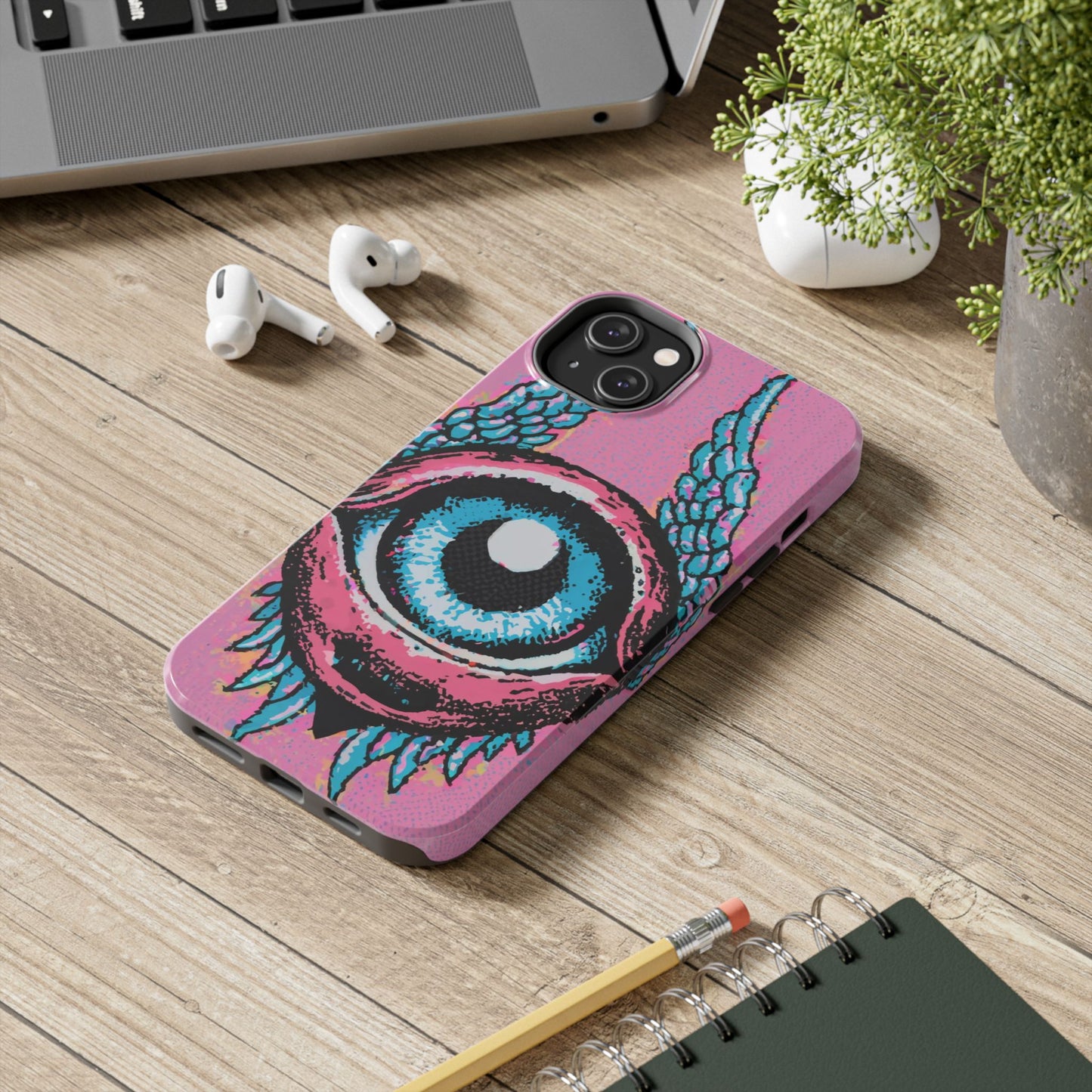 Halftone Horizon Eyeball iPhone Case