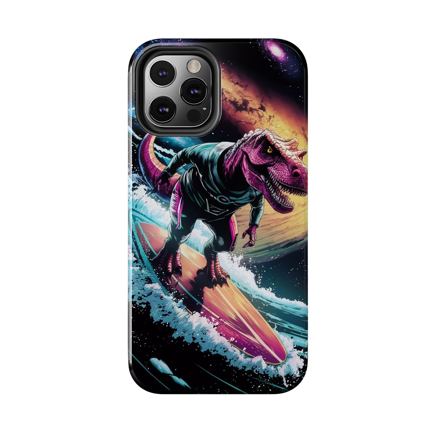 Cosmic T-Rex Surfer Tough Phone Case