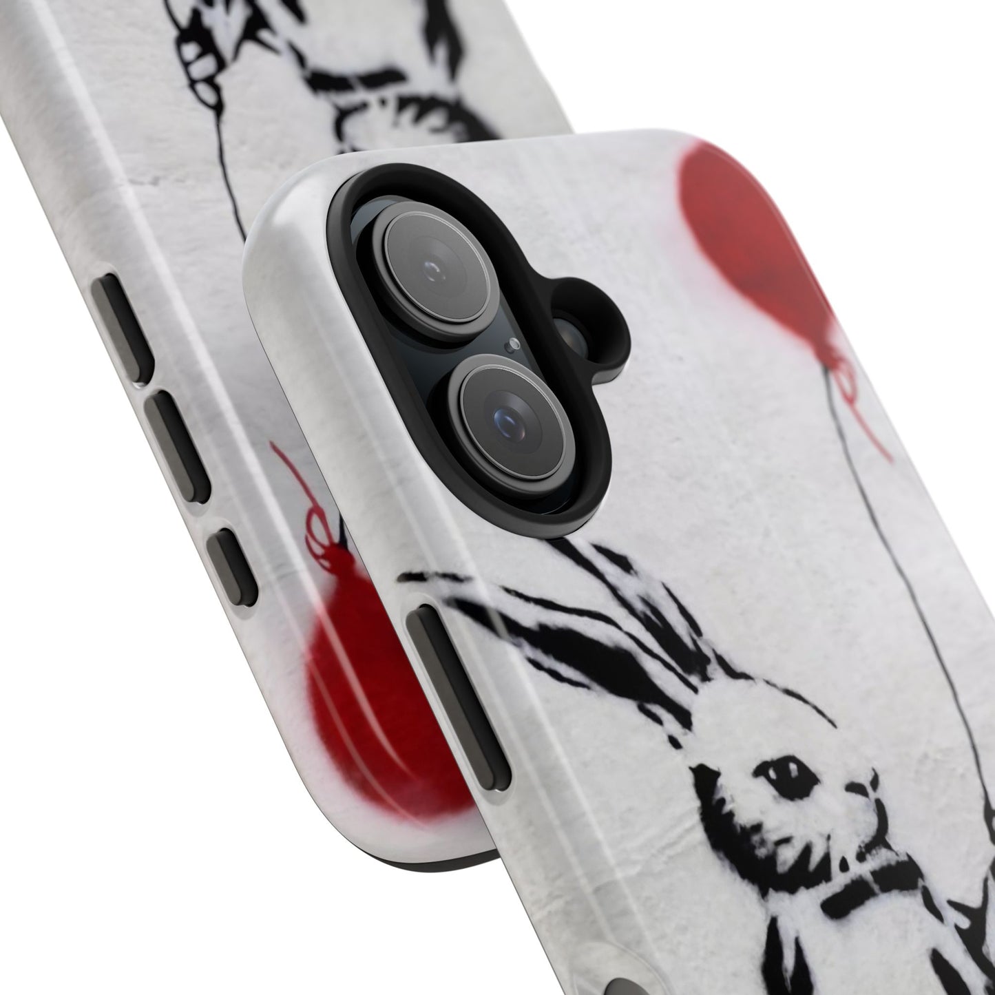 Banksy-Inspired Rabbit Balloon Escape Tough Phone Case