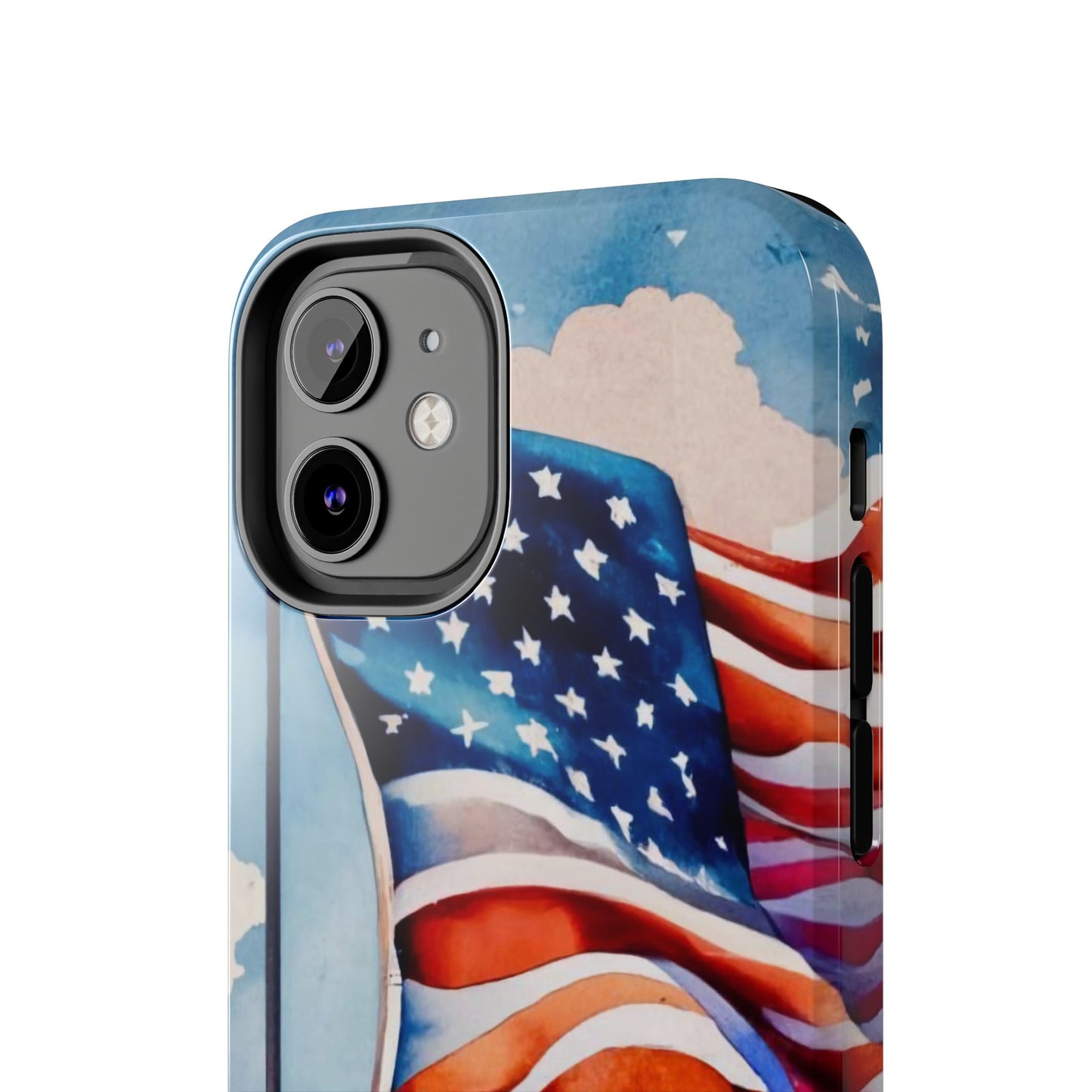 Windswept Patriot Watercolor Flag Tough Phone Case