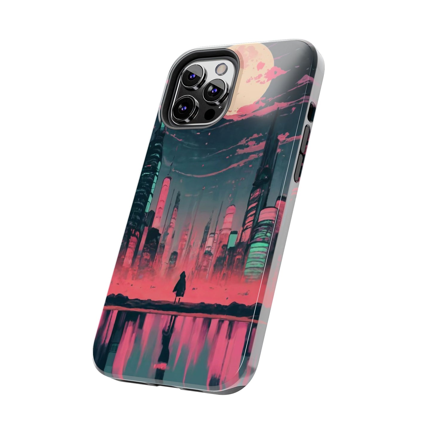 Moonlit Cityscape Night View Tough Phone Case