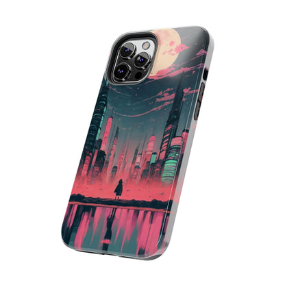 Moonlit Cityscape Night View Tough Phone Case