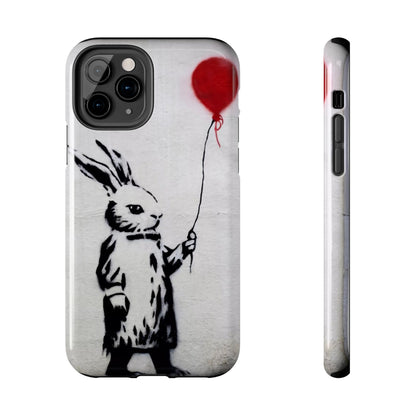 Banksy-Inspired Rabbit Balloon Escape Tough Phone Case