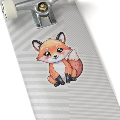 Charming Fox Watercolor Cartoon Sticker