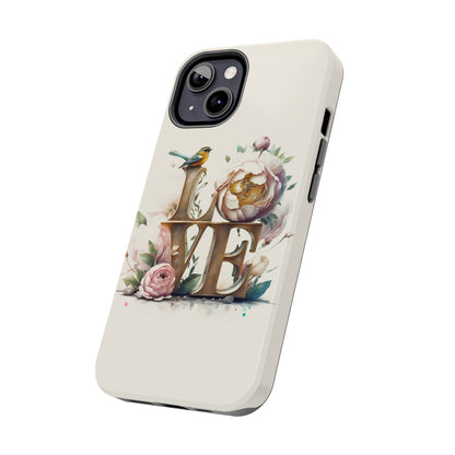 Lovebird and Bloom Watercolor Tough Phone Case