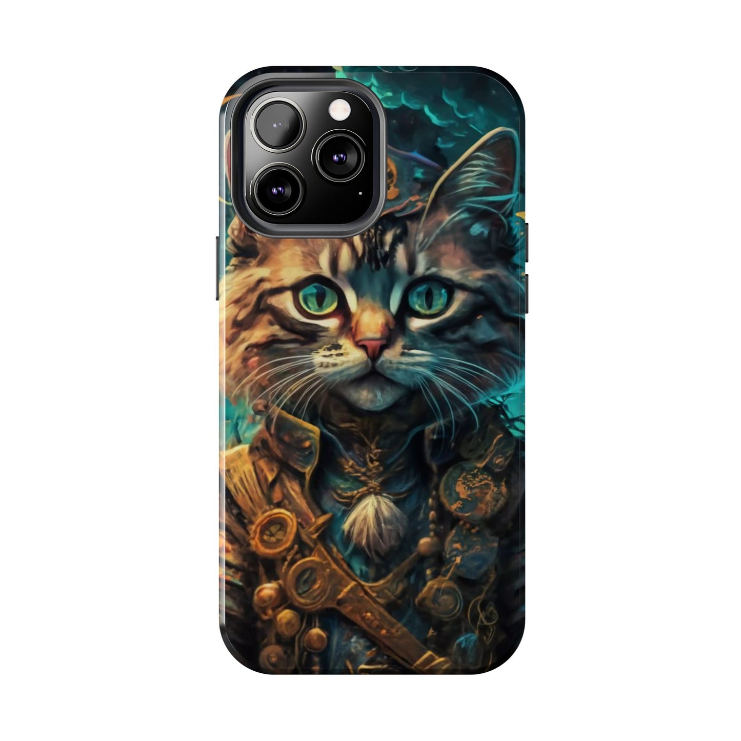 Cartoon Cat Pirate Starry Night Tough Phone Case