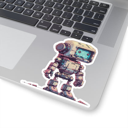 Junkyard Pixelated Robot Vinyl Sticker