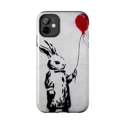 Banksy-Inspired Rabbit Balloon Escape Tough Phone Case