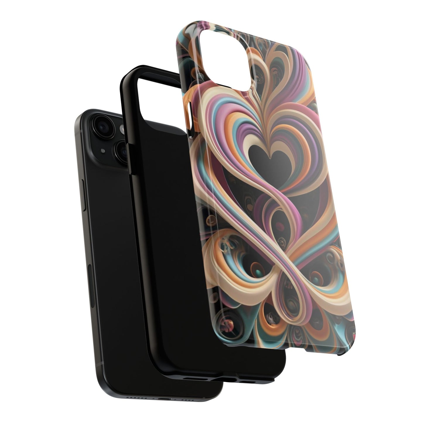 Pastel Heart Wave Abstract Tough Phone Case