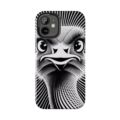 Mystical Stare Monochrome Ostrich Tough Phone Case