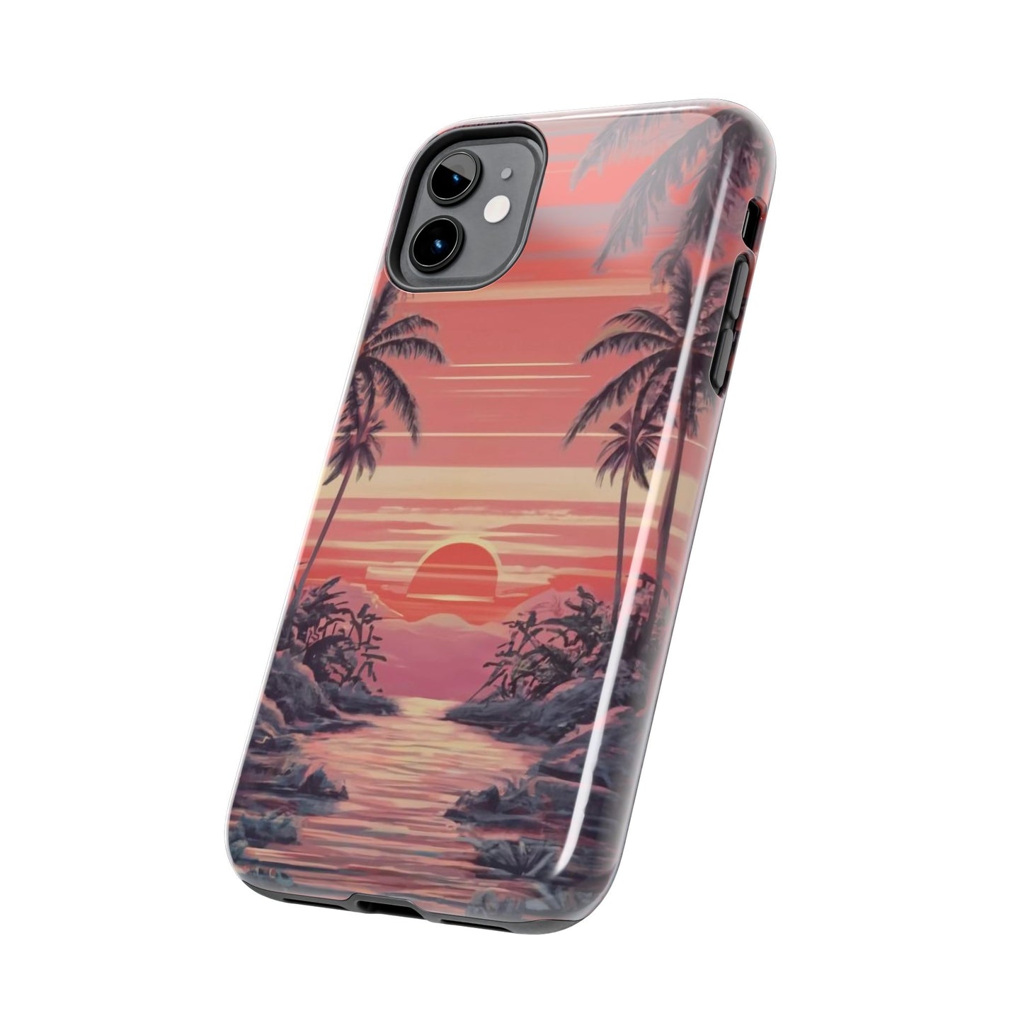 Sunset Serenity Palm Shore Tough Phone Case