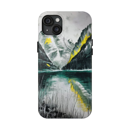 Serene Valley Charcoal Landscape Tough Phone Case