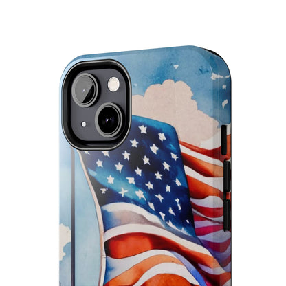 Windswept Patriot Watercolor Flag Tough Phone Case