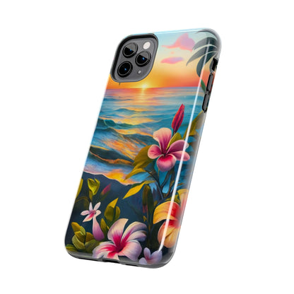 Sunset Palms and Hibiscus Tough Phone Case