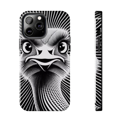 Mystical Stare Monochrome Ostrich Tough Phone Case