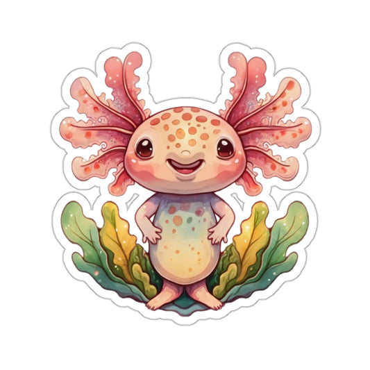 Cute Axolotl Watercolor Cartoon Sticker