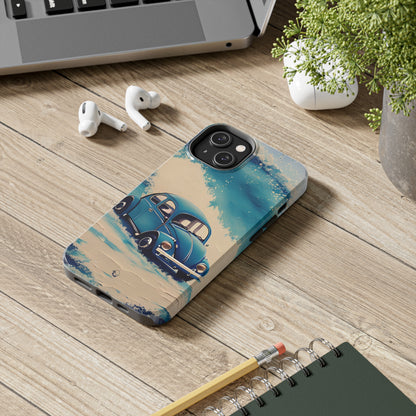 Wave Chasing Painted Blue VDub Beetle - Tough Phone Case