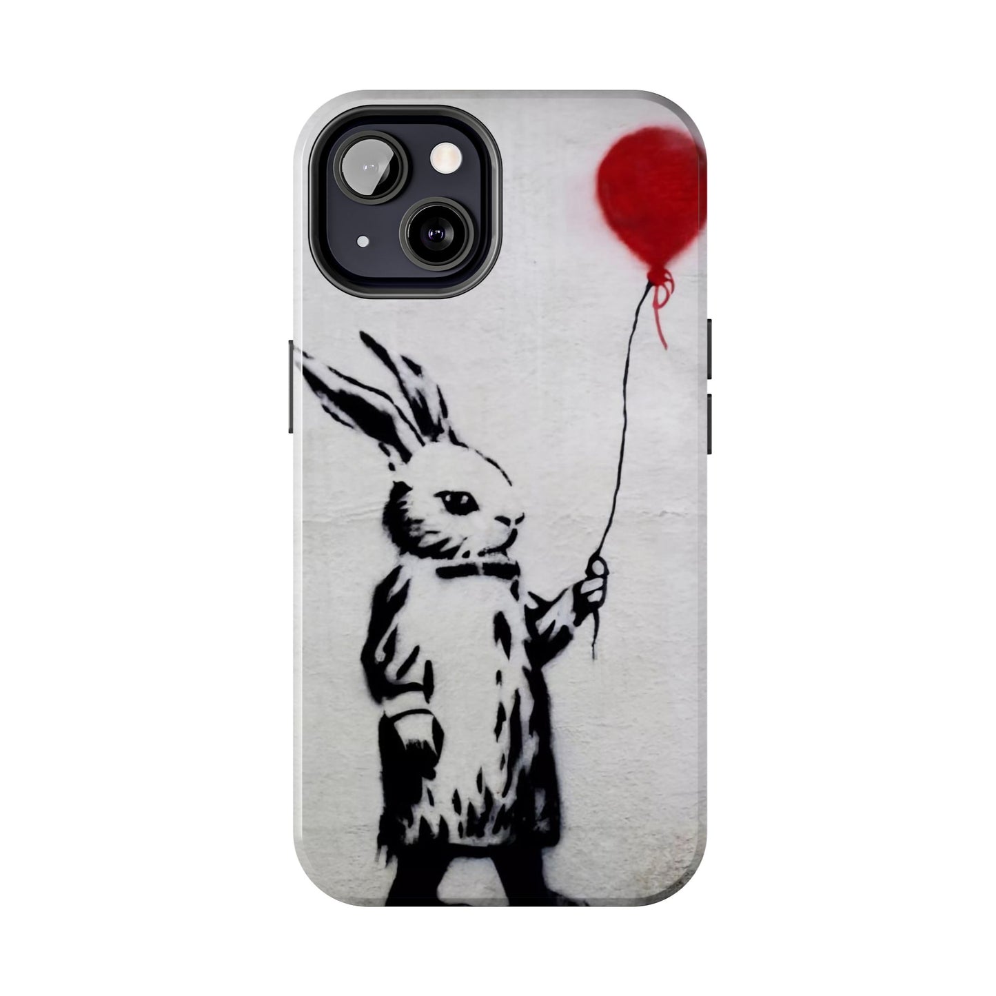 Banksy-Inspired Rabbit Balloon Escape Tough Phone Case