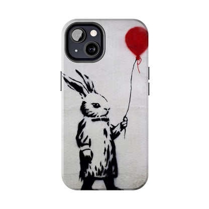 Banksy-Inspired Rabbit Balloon Escape Tough Phone Case