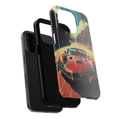 Desert Drive Red Sports Car Tough Phone Case