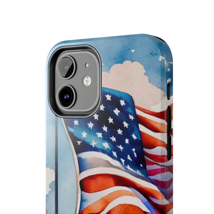 Windswept Patriot Watercolor Flag Tough Phone Case