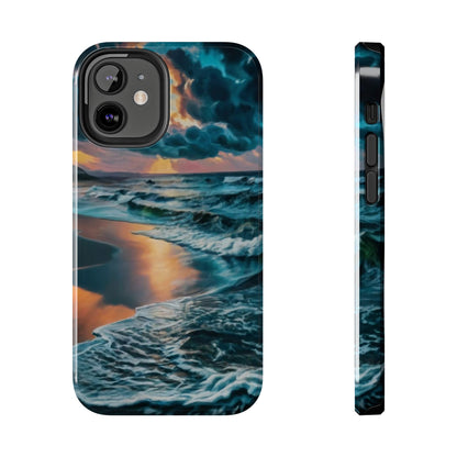 Coastal Sunset Waves Tough Phone Case