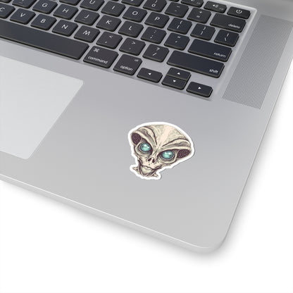 Tan Alien Head Vinyl Sticker