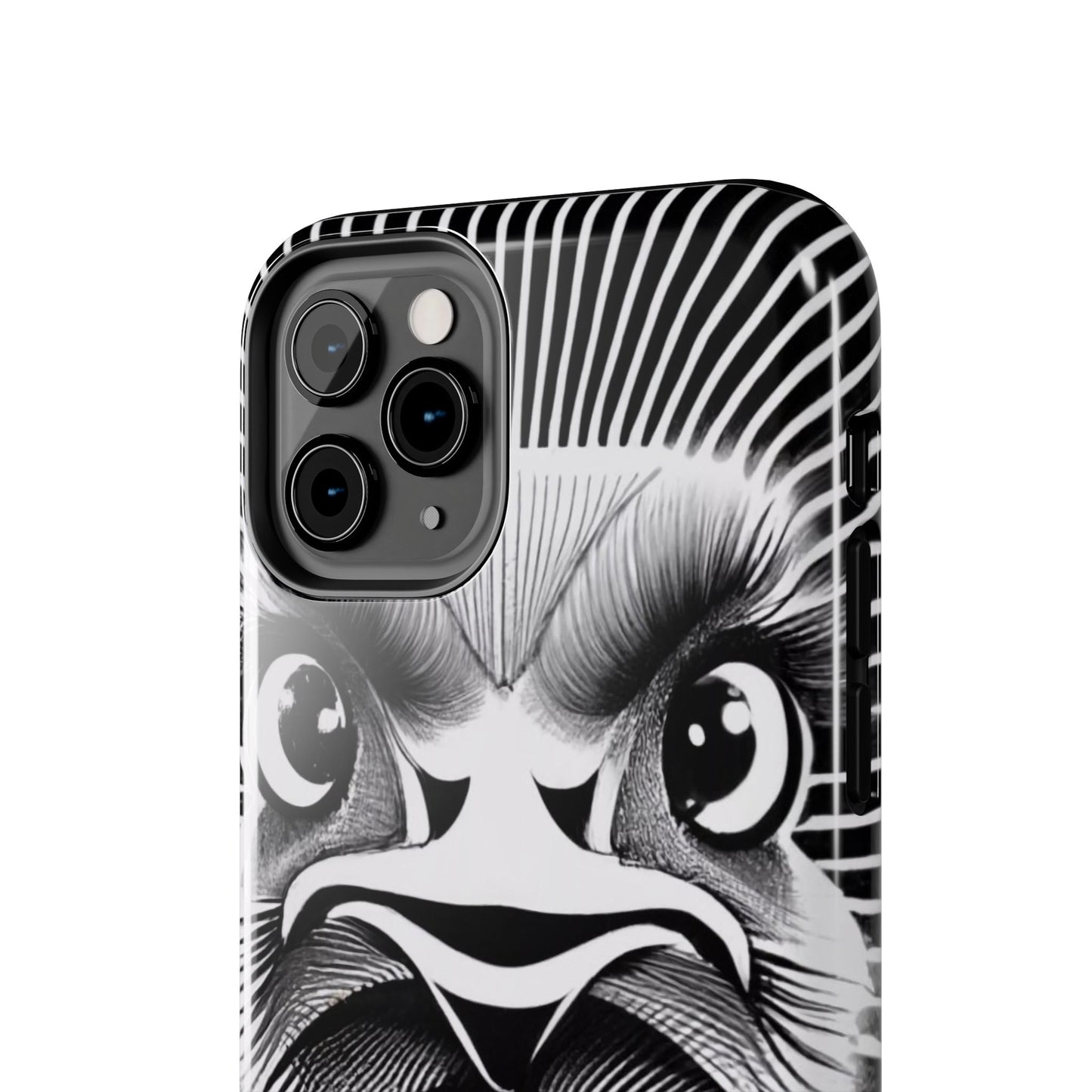 Mystical Stare Monochrome Ostrich Tough Phone Case