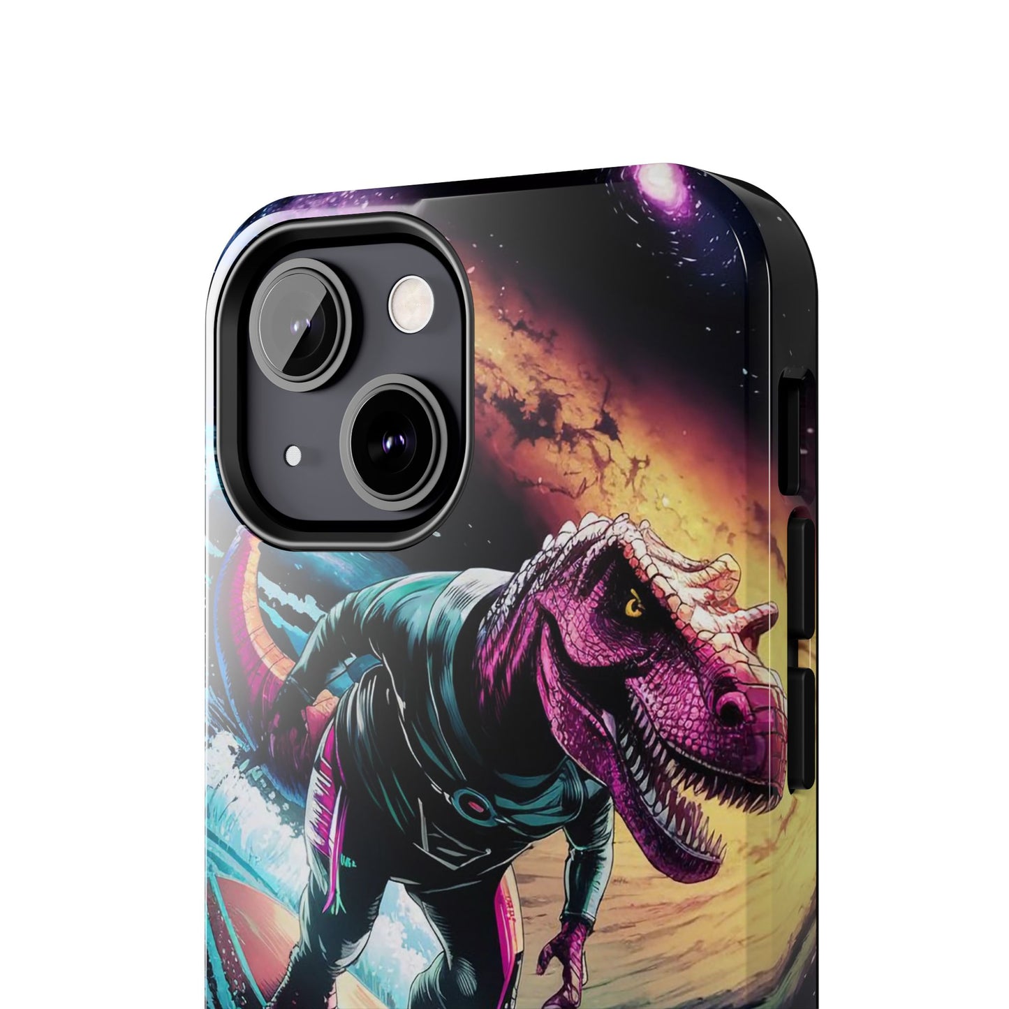 Cosmic T-Rex Surfer Tough Phone Case