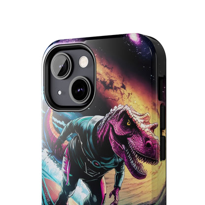 Cosmic T-Rex Surfer Tough Phone Case