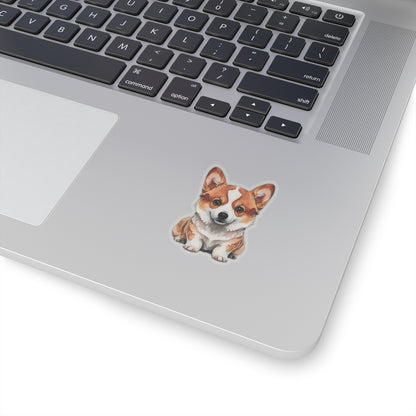 Cheerful Corgi Watercolor Cartoon Sticker