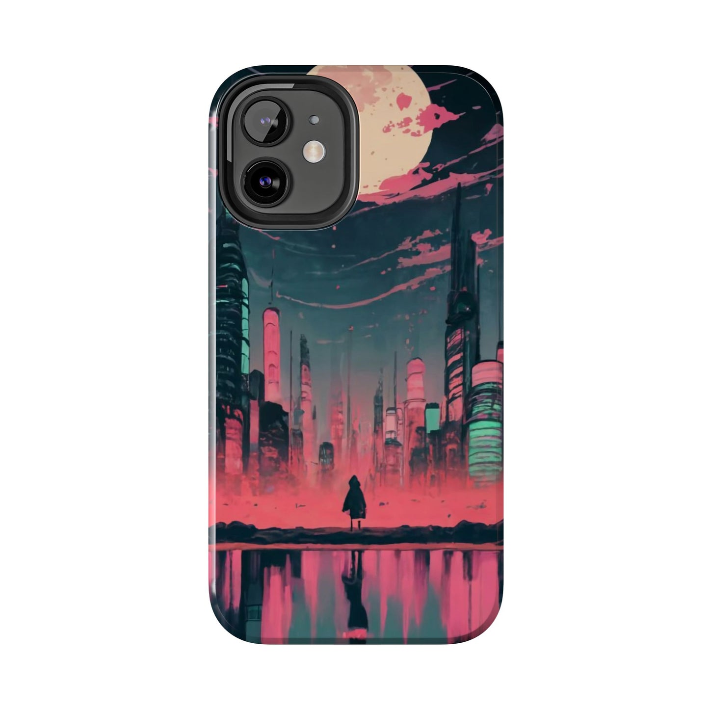 Moonlit Cityscape Night View Tough Phone Case