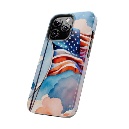 Windswept Patriot Watercolor Flag Tough Phone Case