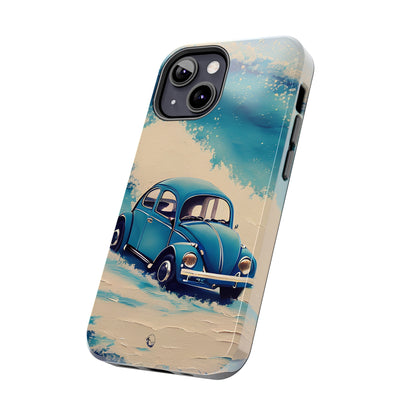 Wave Chasing Painted Blue VDub Beetle - Tough Phone Case