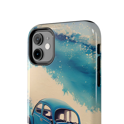 Wave Chasing Painted Blue VDub Beetle - Tough Phone Case