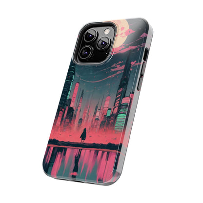 Moonlit Cityscape Night View Tough Phone Case