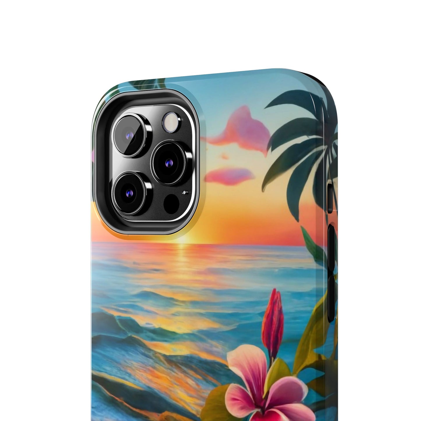 Sunset Palms and Hibiscus Tough Phone Case