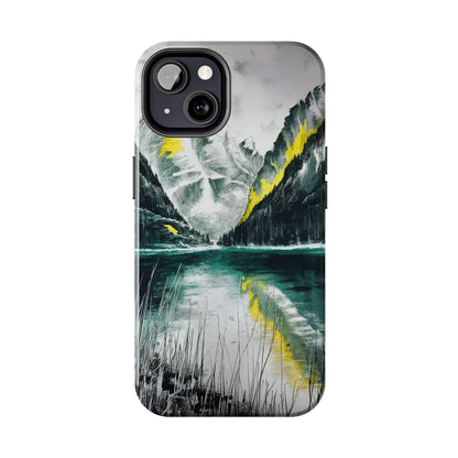 Serene Valley Charcoal Landscape Tough Phone Case