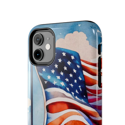 Windswept Patriot Watercolor Flag Tough Phone Case