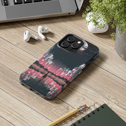 Moonlit Waterfront City Night Tough Phone Case