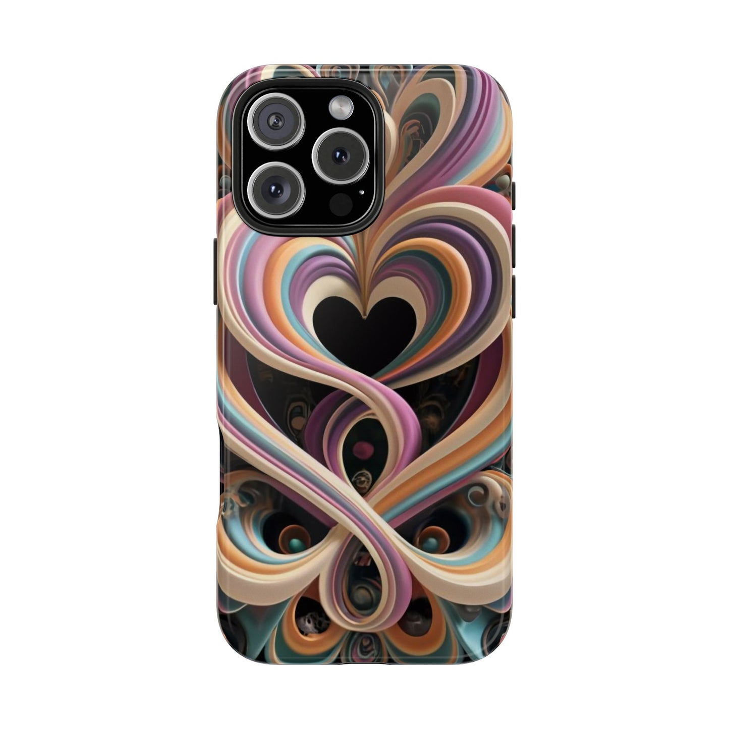 Pastel Heart Wave Abstract Tough Phone Case